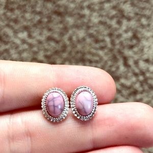 Pink stone earrings